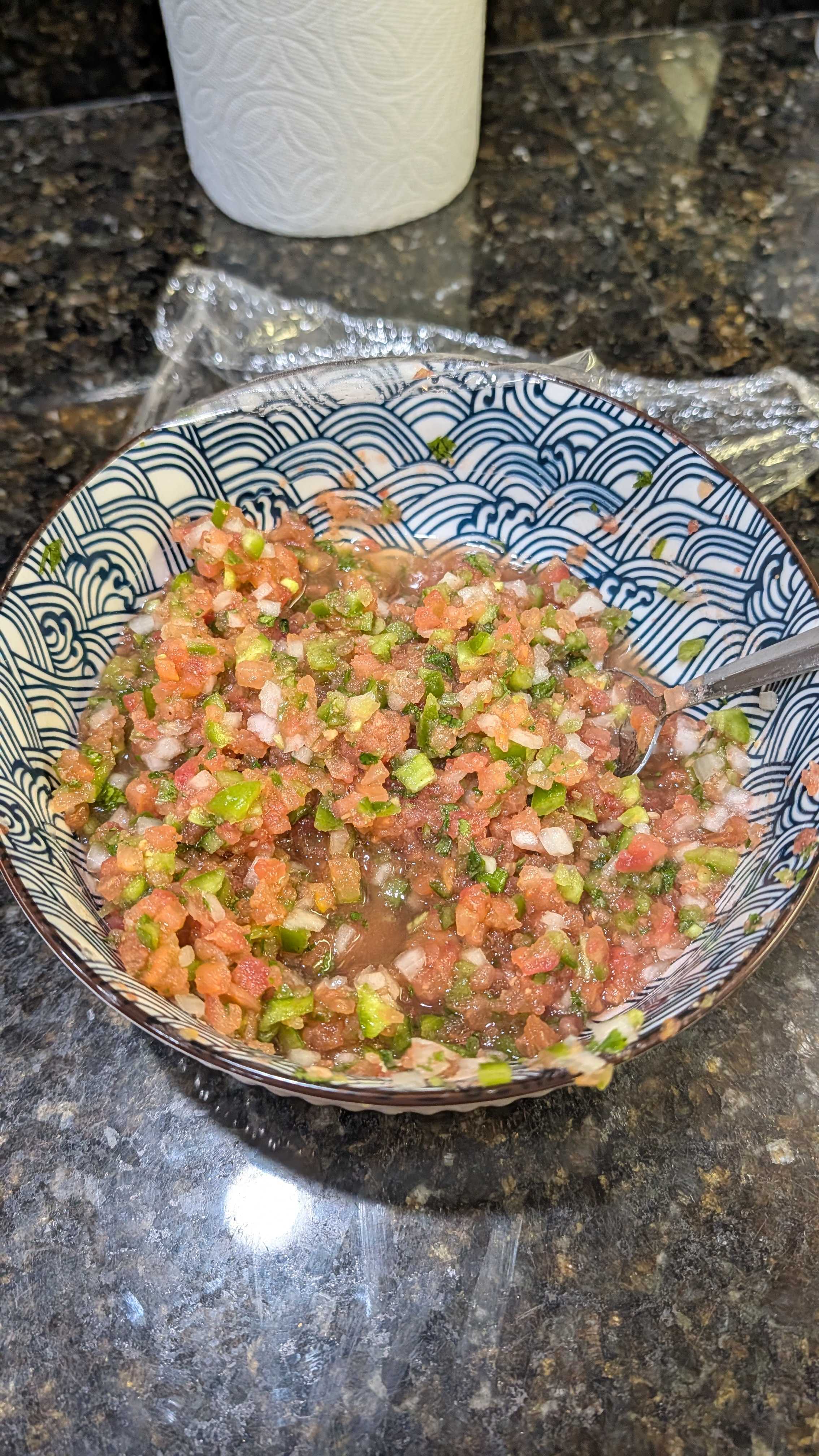 Fresh Mild Salsa plated